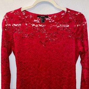 Women’s Red Lace Forever 21 Date Night Dress